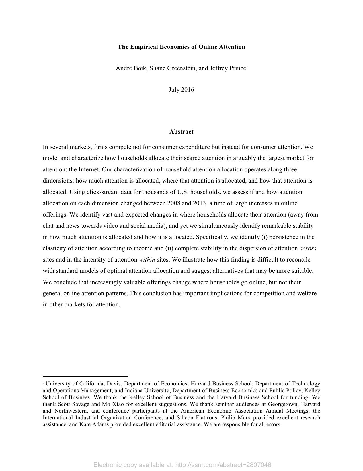 The Empirical Economics of Online Attention