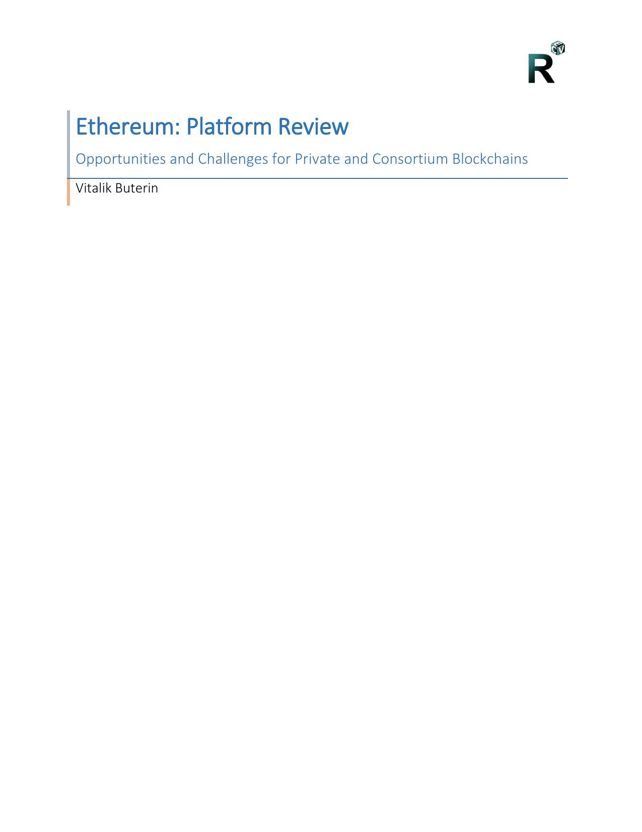 Ethereum: Platform Review