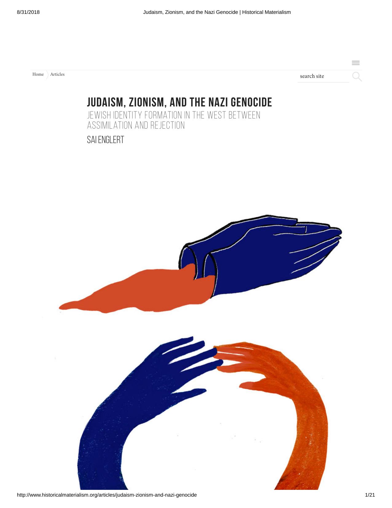 Judaism, Zionism, and the Nazi Genocide