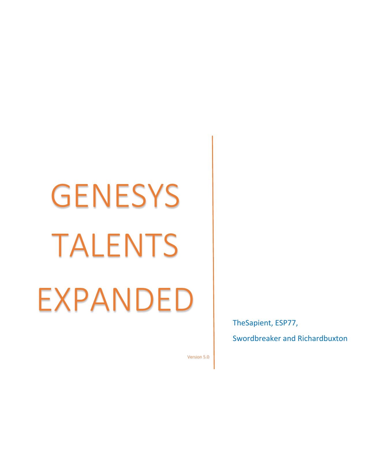 Genesys Talents Expanded