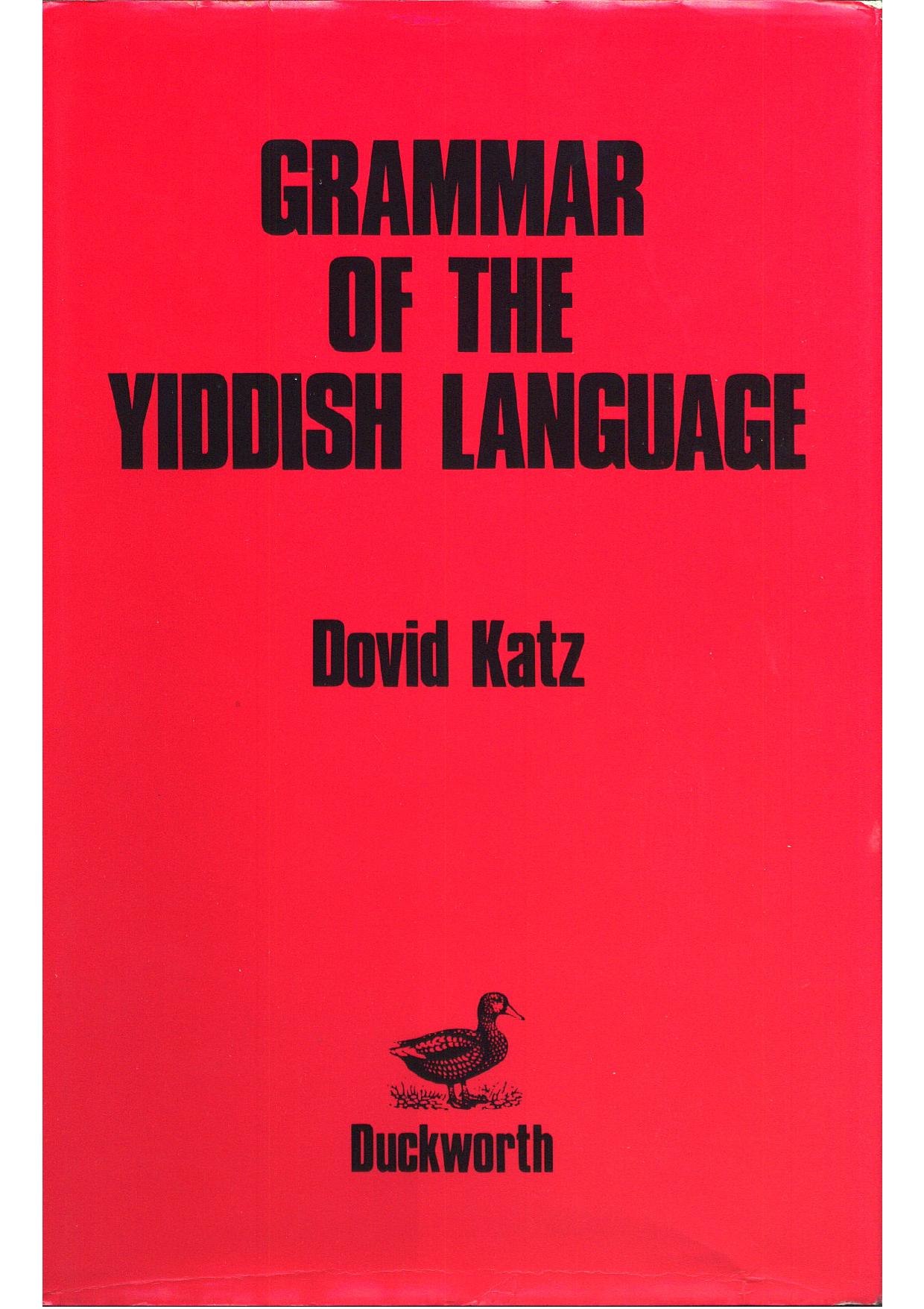 Grammar of the Yiddish Language