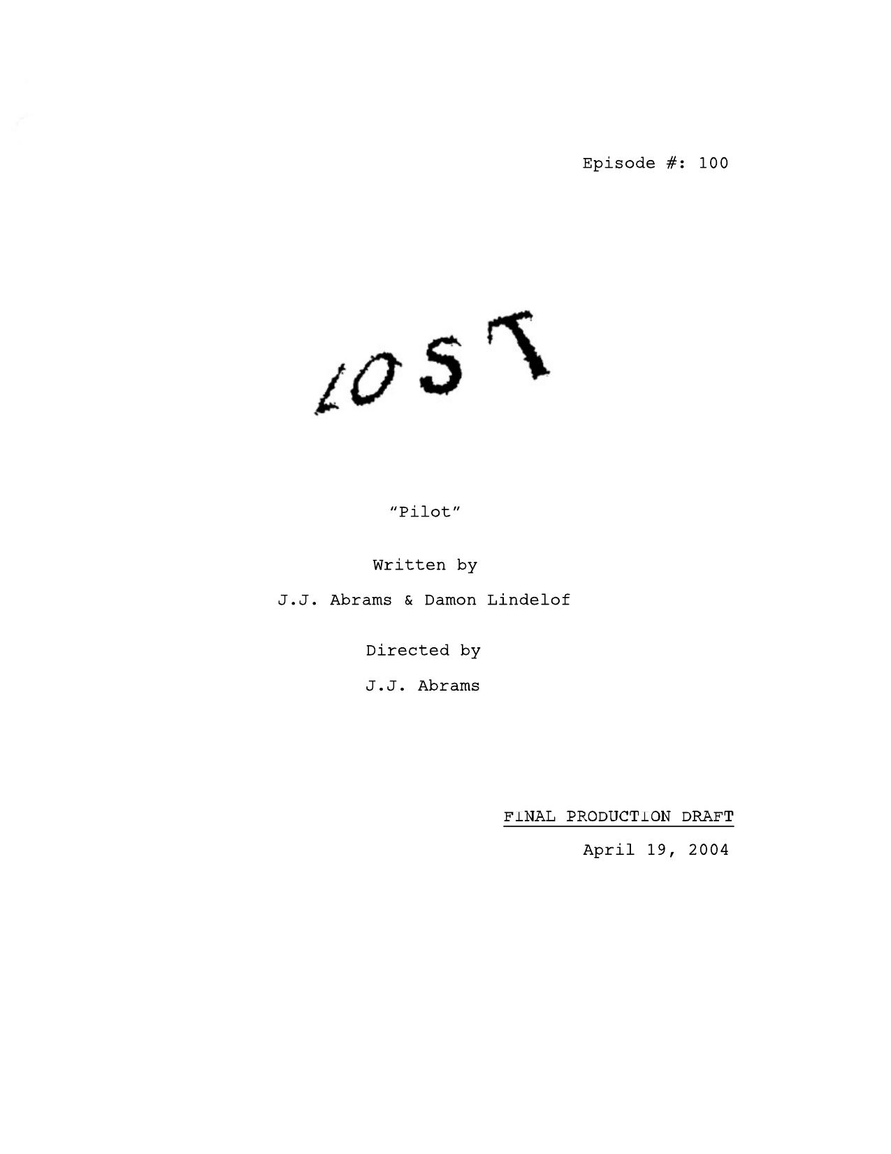 Lost Script - 100 - Pilot.fdr Script